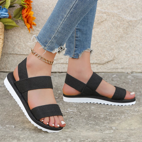 Women's Comfortable Anti-Slip Flat Sandals in Black
