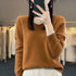 100% Merino Wool V-Neck Pullover Sweater for Women