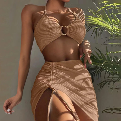 Women's Four-Piece Sexy Mesh Bikini Cover-Up Set