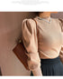 Slim Fit Turtleneck Sweater with Puff Sleeves