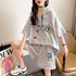 Women's Casual Hooded Cotton Two Piece Set
