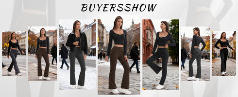 Women's High Waisted Flared Yoga Pants with Pockets