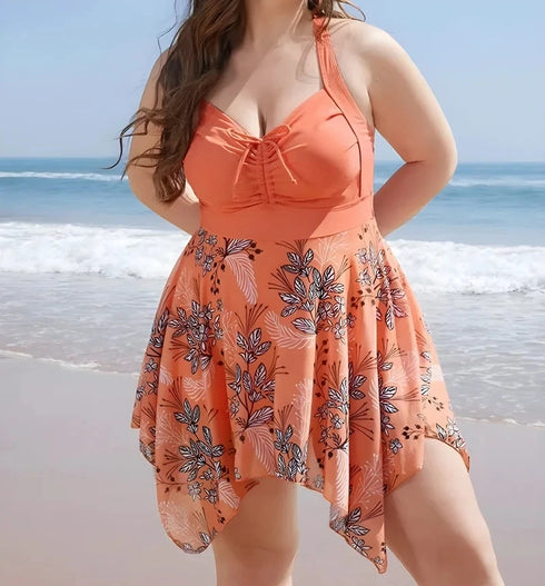 Womens Plus Size Tummy Control Swimdress