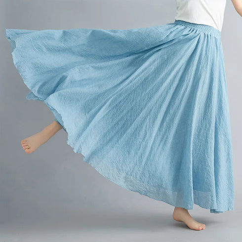 Fashion Clothes Women Clothing Skirts Vintage Y2k Elegant Bohemian Cotton Linen Long Skirt Casual Style