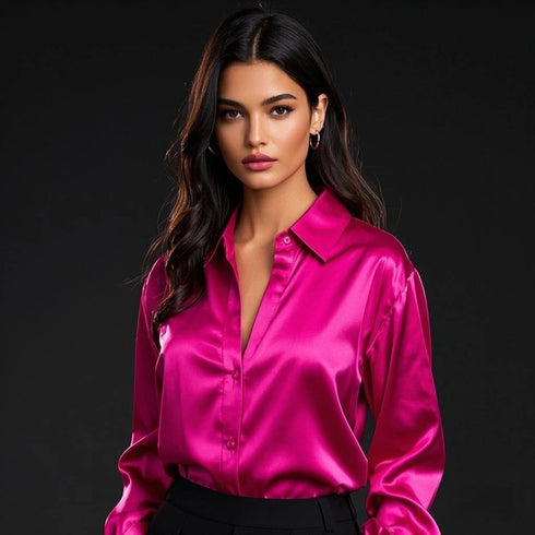 Autumn Casual Women's Satin Blouse