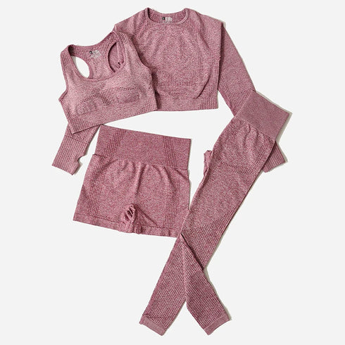 WAREBALL Women's Yoga Set - Long Sleeve Crop Top & Leggings