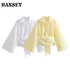 Long Sleeve Satin Feel Kimono Blouse for Women