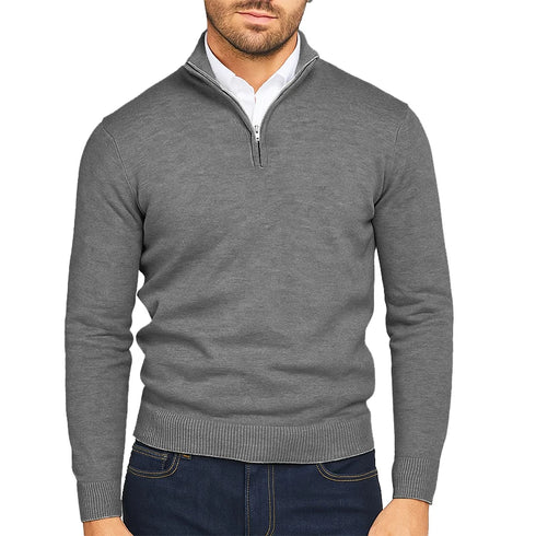 Lightweight Men's Quarter Zip Pullover Sweater