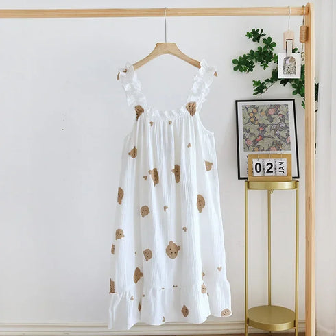Ladies Summer Cotton Spaghetti Strap Nightdress