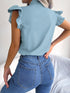 Women's Ruffle Short Sleeve Chiffon Blouse