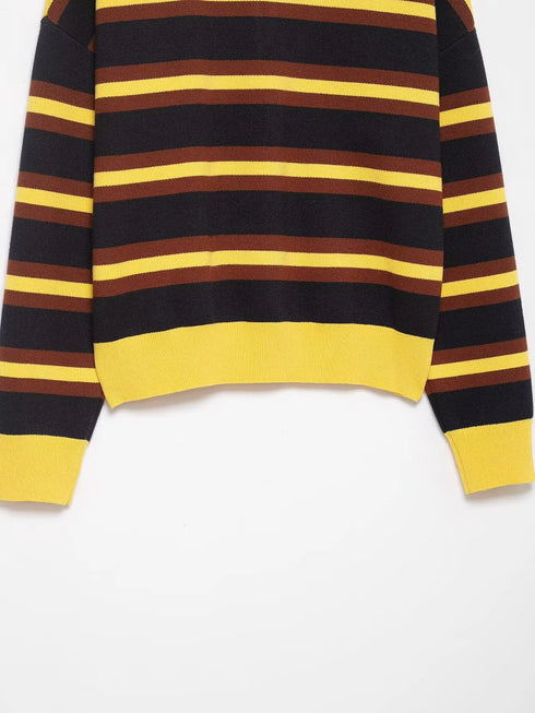 Casual Striped Knitted Pullover Sweater