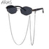 Trendy Retro Hexagon Sunglasses with Chain for Women
