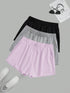 Plus Size Women's Elastic Waist Biker Shorts Set