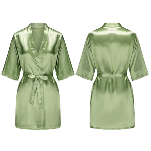 Women's Satin Short Robes for Bridesmaids and Parties