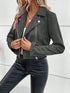 Faux Suede Biker Jacket with Zipper Detail