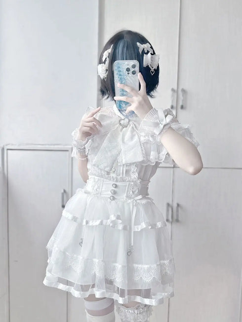 Summer Lolita Blouse with Lace Detail