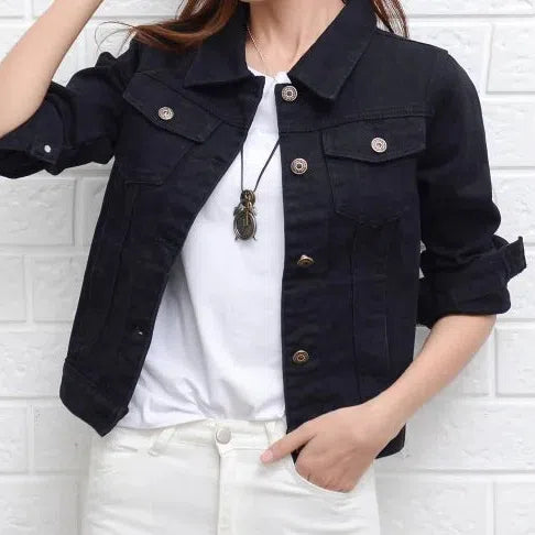 Women's Casual Denim Jacket for Spring and Autumn