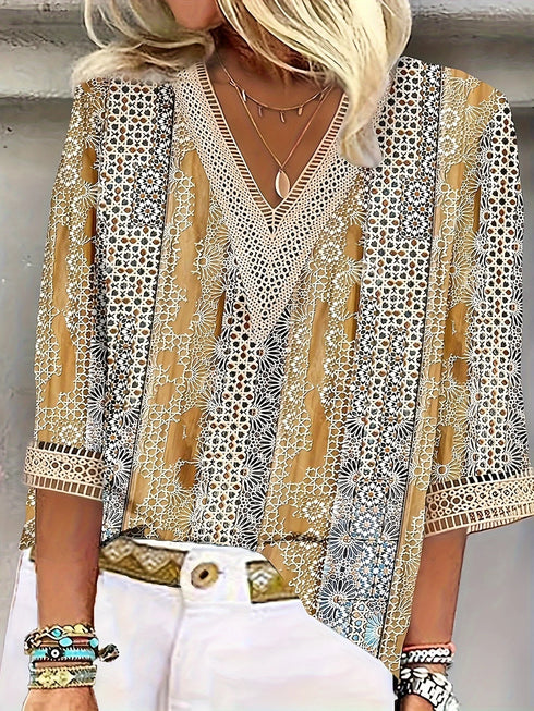 Plus Size Elegant Long Sleeve Loose Blouse