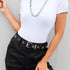 Casual Black and White Short Sleeve Bodysuit for Women