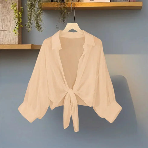 Plus Size Women Shirt 2025 New Loose Casual Skin-friendly Elegant Clothing Lightweight Long Sleeved Collared Top Fashion Blouse