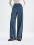 Retro Diamond Washed Straight Jeans for Women