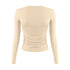 Womens Long Sleeve Bodycon Crop Top - Solid Colours