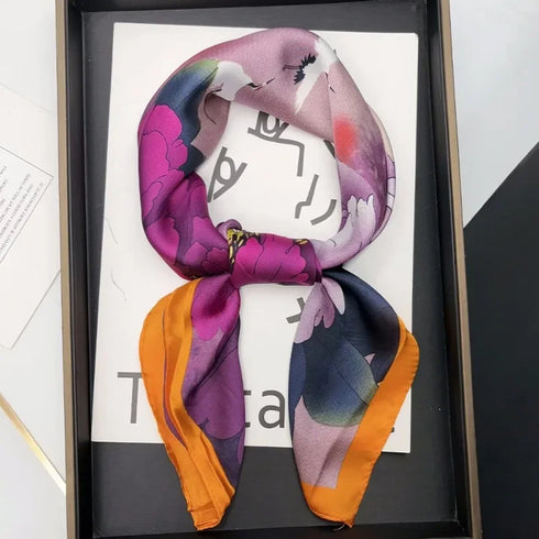 Luxury Silk Square Scarf for Women - 70cm