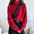 Half Zip Collar Knitted Sweater for Women
