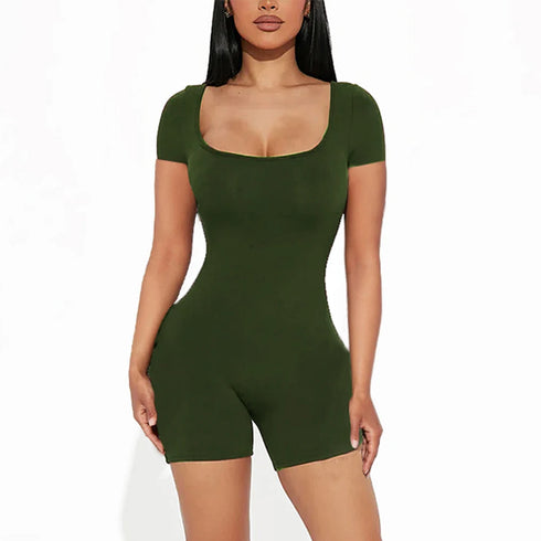 Women's Bodycon Short Sleeve High Waist Jumpsuit