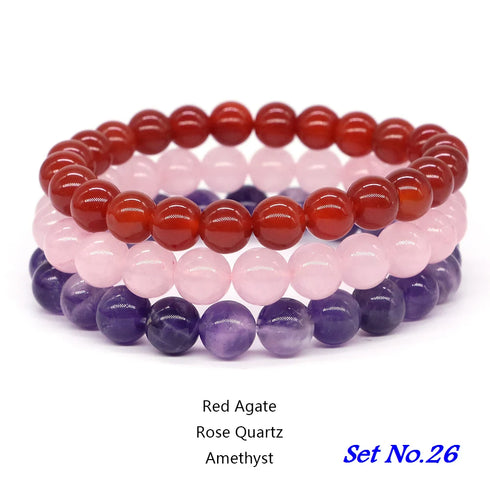 Couples Distance Bracelet Set - Natural Stone Healing