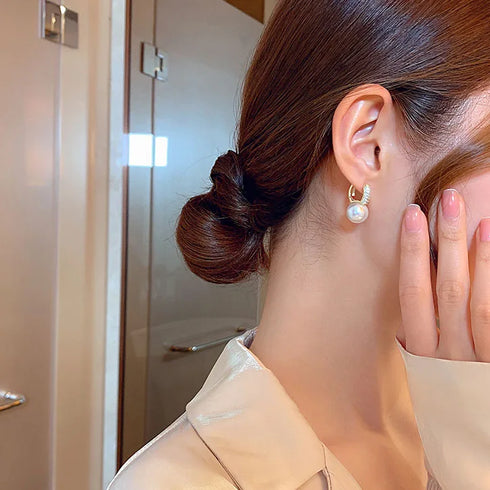 Light Luxury Imitation Pearl Drop Earrings for Women