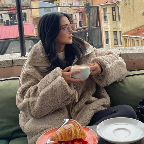Women's Loose Fit Cashmere-Style Jacket