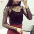Lace Bottomed Long Sleeve Blouse Top