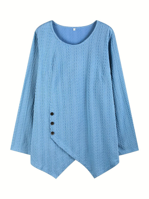 Women Plus Size Spring And Autumn Knitted T-Shirt