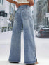 Plus Size High Waist Wide Leg Denim Jeans