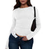Womens Long Sleeve Bodycon Crop Top - Solid Colours