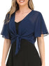 Women's Short Chiffon Cardigan with Front Opening