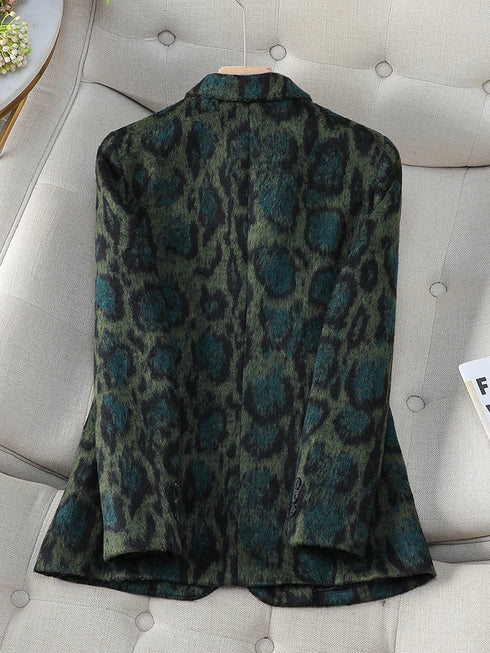 Casual Ladies Blazer in Coffee Green