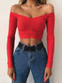 Women’s Off Shoulder Long Sleeve T-Shirt