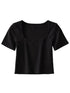 Square Neck Rib Crop T-shirt for Summer Casual Wear