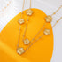 GANEMLY Gold Five-Leaf Clover Pendant Necklace