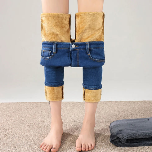 Women's Fleece-Lined Skinny Jeans