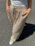 Plus Size Striped Drawstring Casual Pants