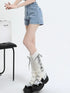 High Waist Denim Mini Shorts for Women