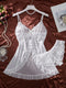 Lace and Mesh Ruffle Babydoll Nightgown