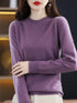 Women's 100% Merino Wool O-Neck Pullover Sweater