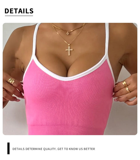 Seamless Yoga Jumpsuit with Spaghetti Straps