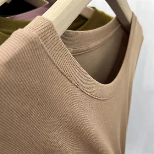 Slim Fit O-Neck Long Sleeve Top for Women