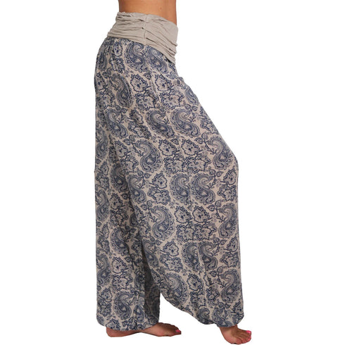 Plus Size Printed Wide Leg Harem Pants