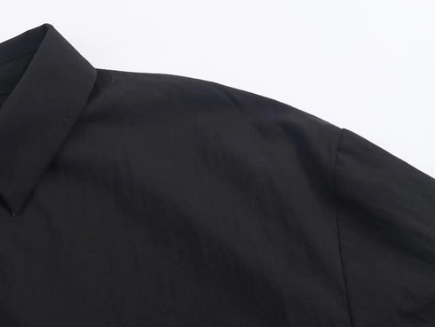 Oversized Black Poplin Shirt for Women